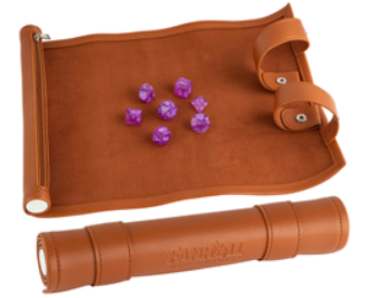 Fanroll - Dice Rolling Scroll - Brown Rolling Mat and Storage