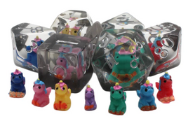 Old School Dice - Infused: 7 Color Unicorn RPG Dice Set
