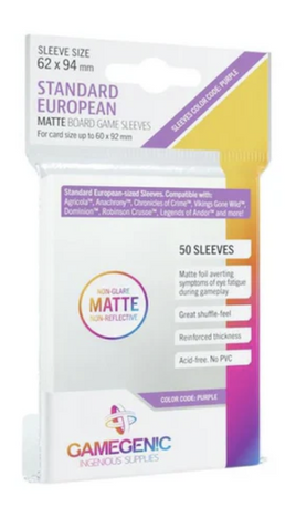 Gamegenic - Standard European Clear Matte Board Game Sleeves