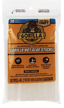 Gorilla Glue Hot Glue Sticks 30ct Mini