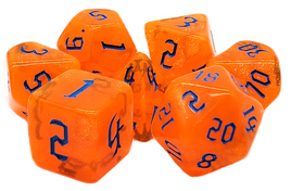 Old School Dice - Galaxy: Orange Shimmer RPG Dice Set