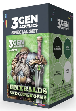 AK Interactive - 3Gen Acrylics Special Set: Emeralds and Green Gems