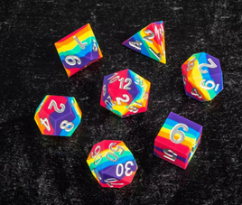 Fanroll - Rainbow Sharp Edge RPG Dice Set