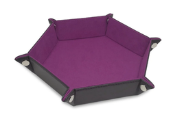 BCW - Dice Tray - LX Leatherette Hexagon Faux Suede - Plum