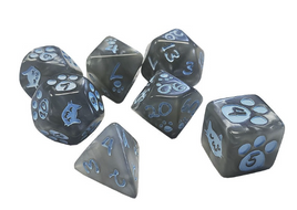 SJG - Dice - Kitten 7-Dice RPG Set - Gray
