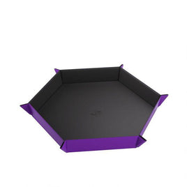 Gamegenic - Dice Tray - Magnetic Hexagonal XL Purple & Black 271mm x 271mm Reversible