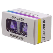 Load image into Gallery viewer, Ultra Pro - Dice - Vivid Heavy Metal Dice 2ea D20 Purple