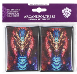 Arcane Fortress - Stained Glass Fire & Ice Dragon Art Sleeves 100 Count