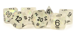 Fanroll - Icy Opal: Clear with Black Numbers RPG Dice Set