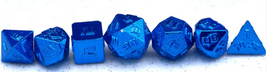 Hymgho - Dice - 10mm Metal Mini RPG 7-Die Set - Blue