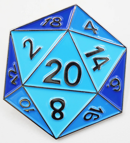 Foam Brain Games Enamel Pin - D20: Blue