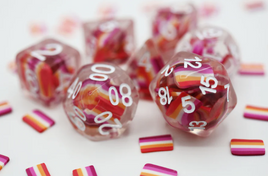 Foam Brain Games - Lesbian Flag RPG Dice Set