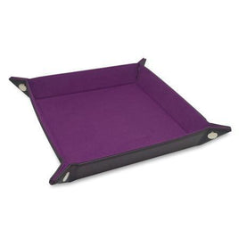 BCW - Dice Tray - LX Leatherette Square Dice Tray - Plum