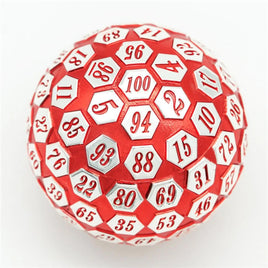 Foam Brain Games - Metal d100: Red & Silver