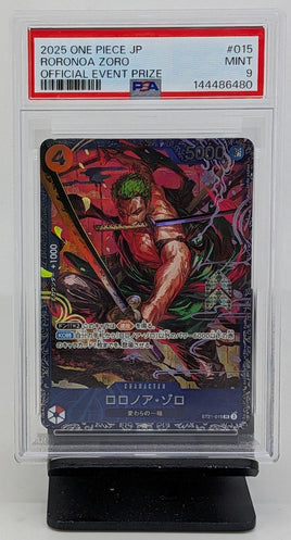 Graded One Piece - Roronoa Zoro #015 JP Official Event Prize PSA 9 MINT