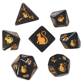 Black Oak - Dice - Kitty Clacks: Mercedes 7-Dice RPG Set