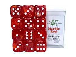 Roll 4 Initiative - Dice - Marble Red 12d6 Set 18mm