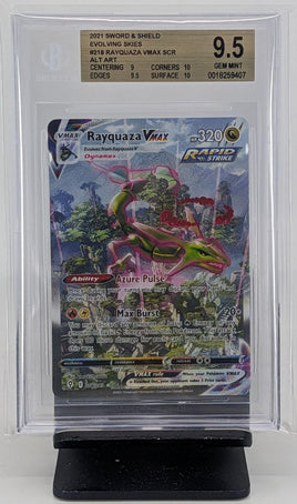 Graded Pokemon - Rayquaza VMAX ALT #218 Beckett 9.5 GEM MINT