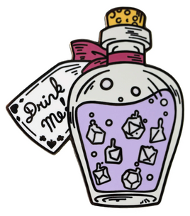Foam Brain Games Enamel Pin - Alice's Adventures in Diceland: Drink Me