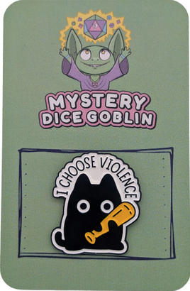 Mystery Dice Goblin Enamel Pin - I Choose Violence