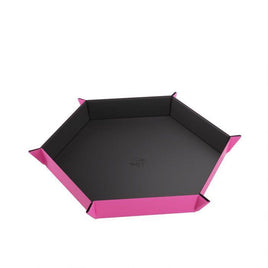 Gamegenic - Dice Tray - Magnetic Hexagonal XL Pink & Black 271mm x 271mm Reversible