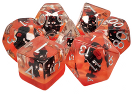Old School Dice - Infused: Demon Red RPG Dice Set