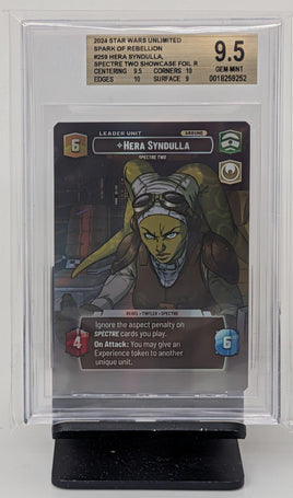 Graded Star Wars Unlimited - Hera Syndulla #259 Showcase Beckett 9.5 GEM MINT