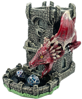 Old School Dice - Dragon's Fury Dice Tower - Red Dragon