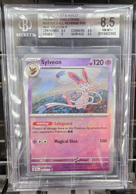 Graded Card - Pokemon - Sylveon #040 Master Ball Pattern Rev Foil Beckett 8.5 NM-MT+