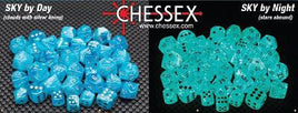 Chessex - 27766 - Luminary Sky/silver 16mm d6 Dice Block (12 dice)