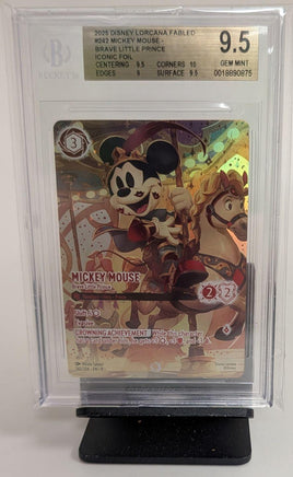 Graded Card - Lorcana - Mickey Mouse Brave Little Prince #242 Iconic Foil Beckett 9.5 GEM MINT