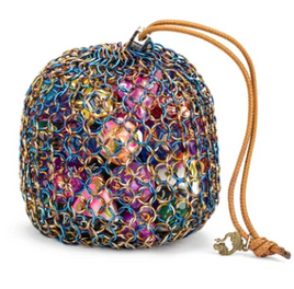 Hymgho - Dice Bag - Hero's Chainmail Blue & Gold Dice Bag