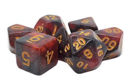 Old School Dice - Galaxy: Red & Black RPG Dice Set