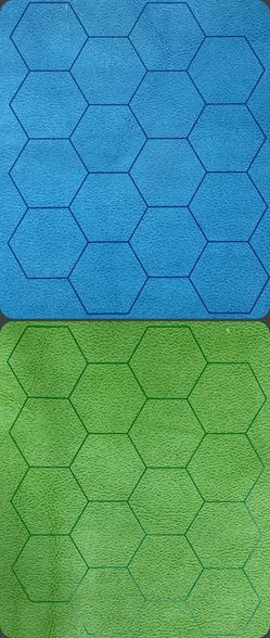 Chessex - Megamat - 1" Hex Blue/Green Reversible 34.5" x 48"