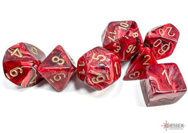 Chessex 27434 - Vortex Burgundy/gold Polyhedral RPG Dice Set