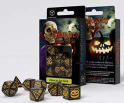 Q Workshop - Halloween: Glow In The Dark Pumpkin RPG Dice Set