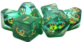 Old School Dice - Infused: Dragon Eye Green RPG Dice Set