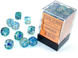 Chessex - 27956 - Nebula Oceanic/gold Luminary 12mm d6 Dice Block (36 dice)