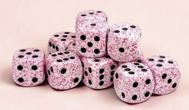 Chessex 25754 - Speckled Pink 16mm d6 Dice Block (12 Count)