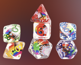 Sirius - Dice - D&D Progress Pride Unlimited 7-Dice RPG Set