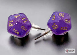 Chessex - Earrings - 54512 - Borealis Royal Purple w/ Gold (Stud Earring Pair)