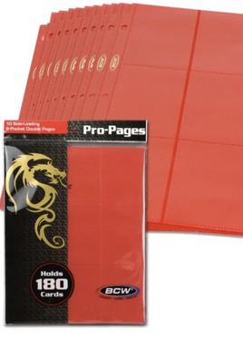 BCW - 9-Pocket Binder Pro Pages Red 10-Pack