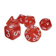 SJG - Dice - Munchkin 7-Dice RPG Set - Red with White