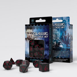 Q Workshop - Classic RPG: Black & Red RPG Dice Set