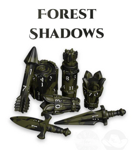 PolyHero Dice - The Ranger Forest Shadows 8-Dice Custom RPG Set