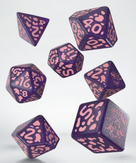 Q Workshop - Cow Dice: RaMOOna Purple with Pink RPG Dice Set