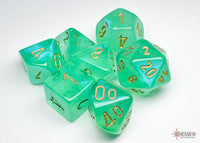 Chessex 27575 - Borealis Light Green/gold Luminary Polyhedral RPG Dice Set