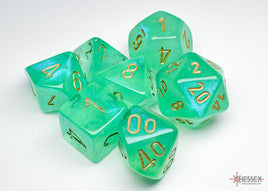 Chessex 27575 - Borealis Light Green/gold Luminary Polyhedral RPG Dice Set