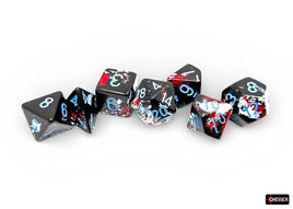 Chessex 24408 - Brush Polyhedral Dark Side/blue RPG Dice Set
