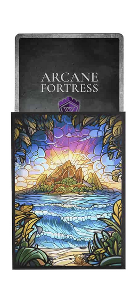 Arcane Fortress - Standard Art Sleeves - Stained Glass Hidden Island 100ct